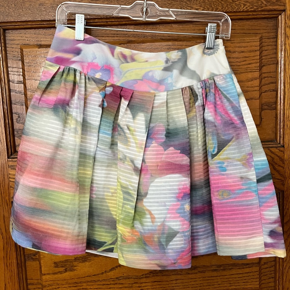 Cynthia Rowley watercolor silk skirt